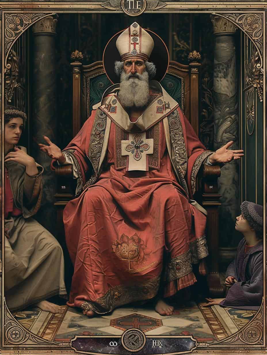 A tarot card depicting The Hierophant upright._4