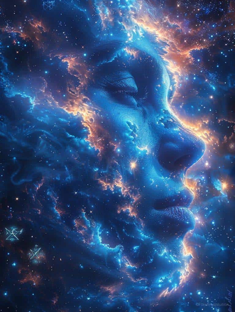 A person meditating under a starry night sky_3