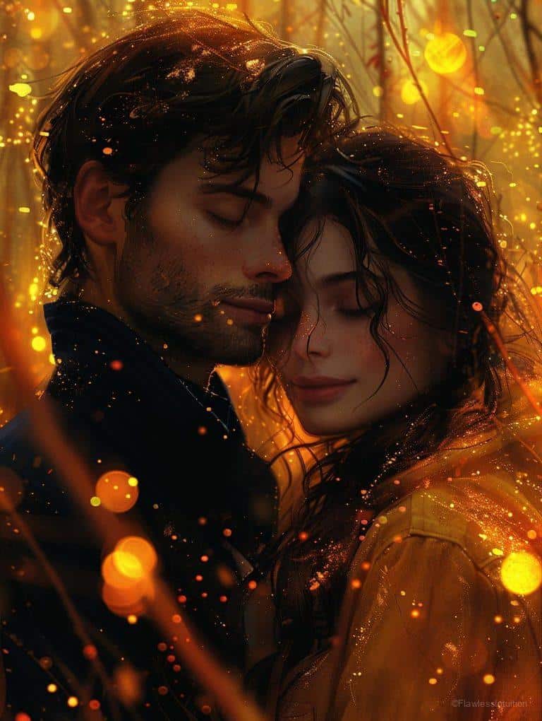 An Aries woman smiles at an Aquarius man outdoors_3