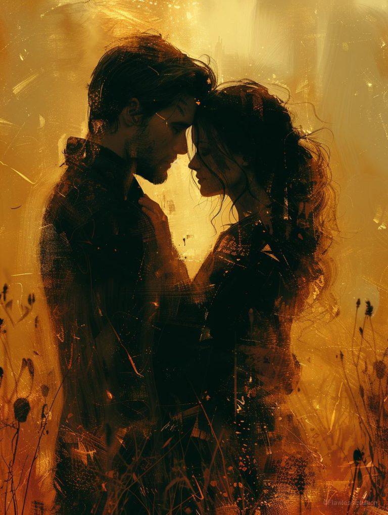 Aries woman and Cancer man embracing on a beach_3