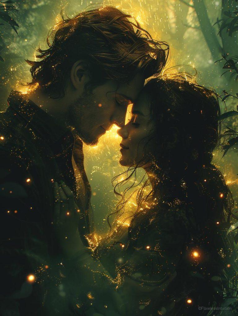 Smiling couple enjoying a sunset walk on the beach_3