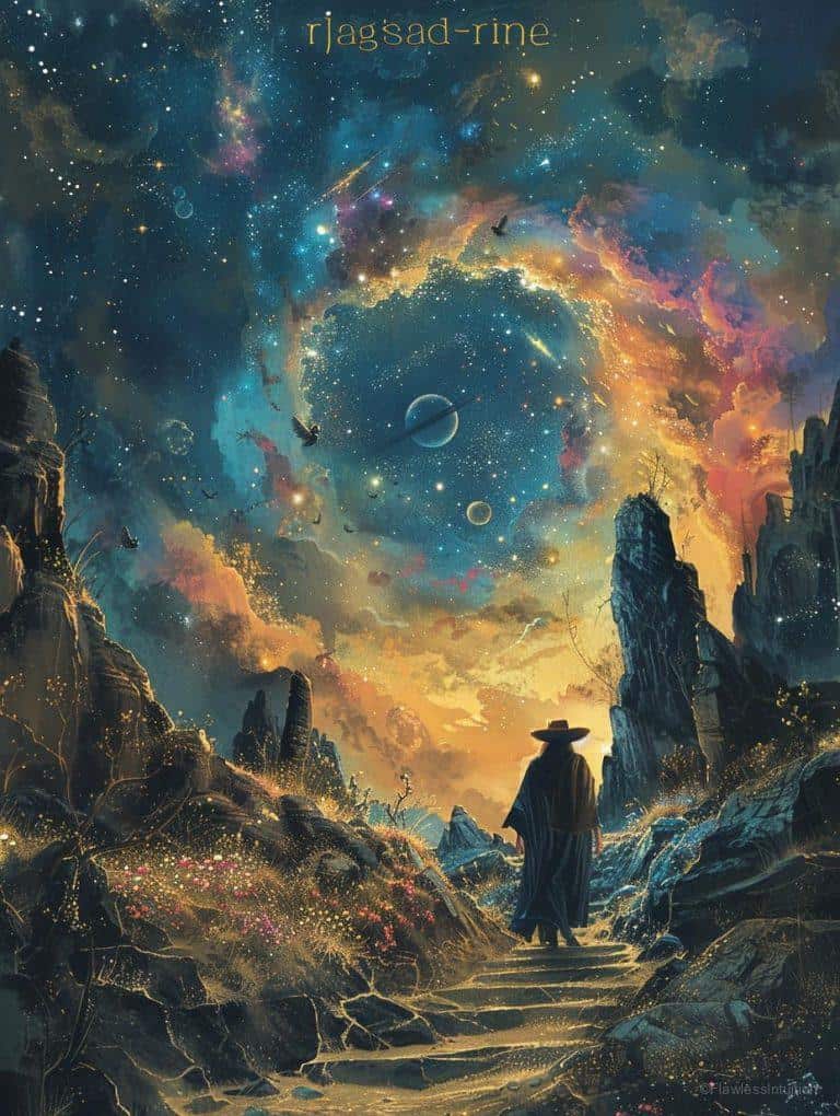 Majestic mystical being in a cosmic setting_3