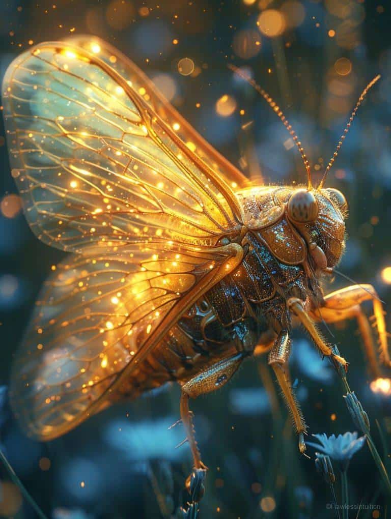 A cicada resting on a leaf, symbolizing rebirth_3