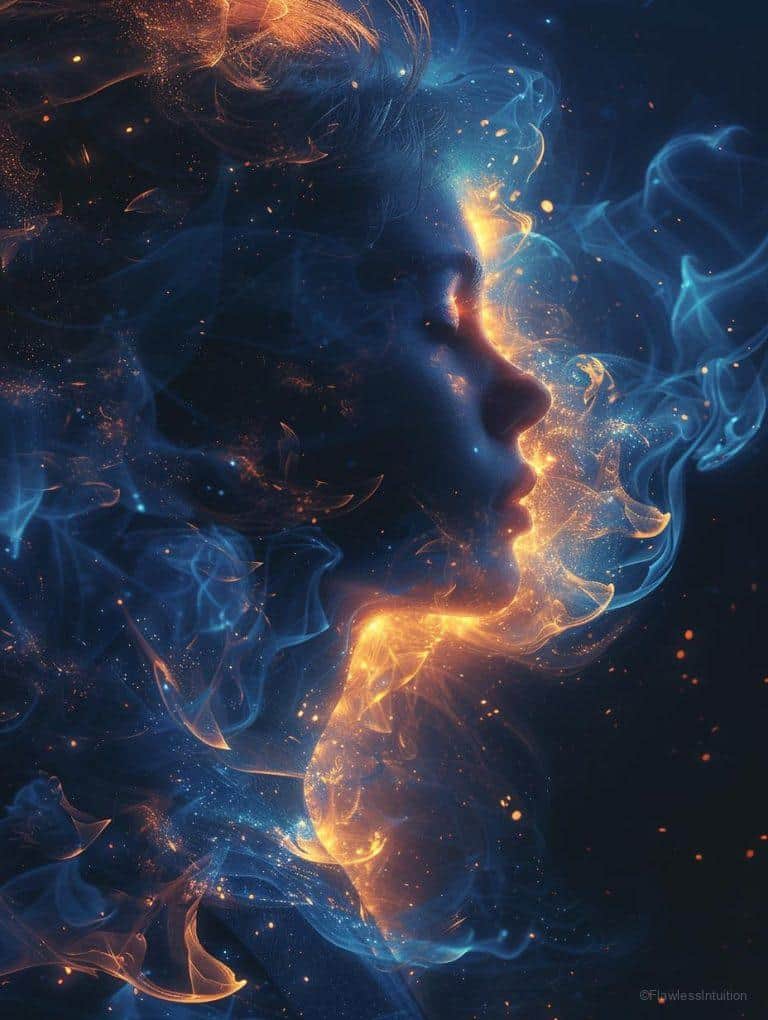 A person meditating quietly at night in a serene setting_3