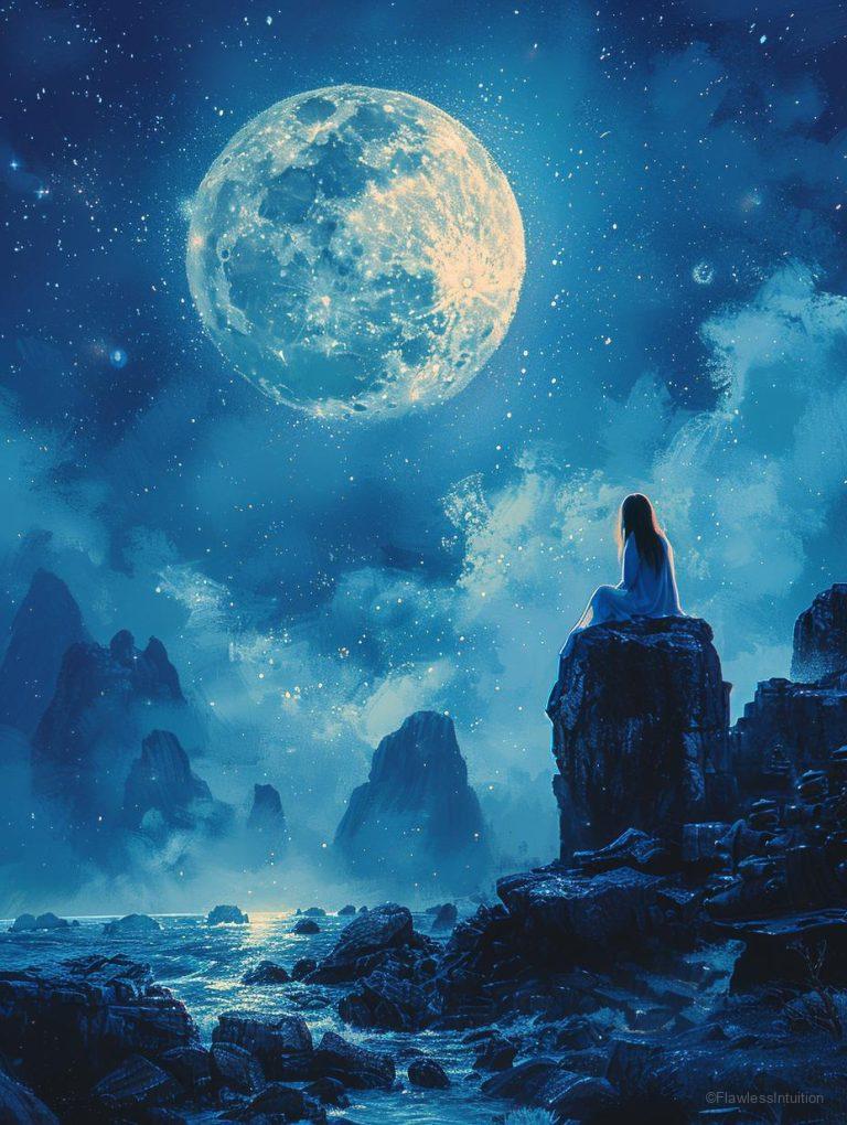 A serene full moon illuminating the night sky_4