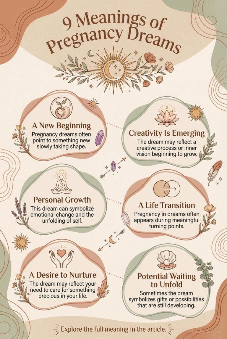 Pregnant woman holding belly during sleep dream