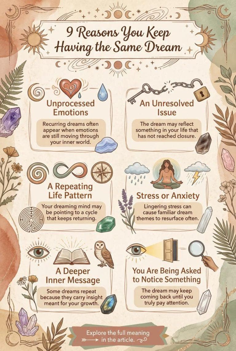 Person sleeping with repeating dream symbols